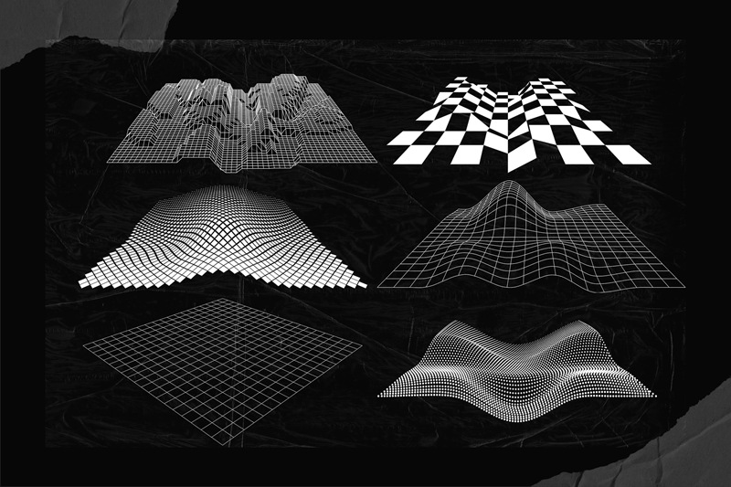 125款潮流抽象科幻几何矢量装饰图形徽标平面海报设计素材 125+ Abstract Futuristic Shapes 图片素材 第11张