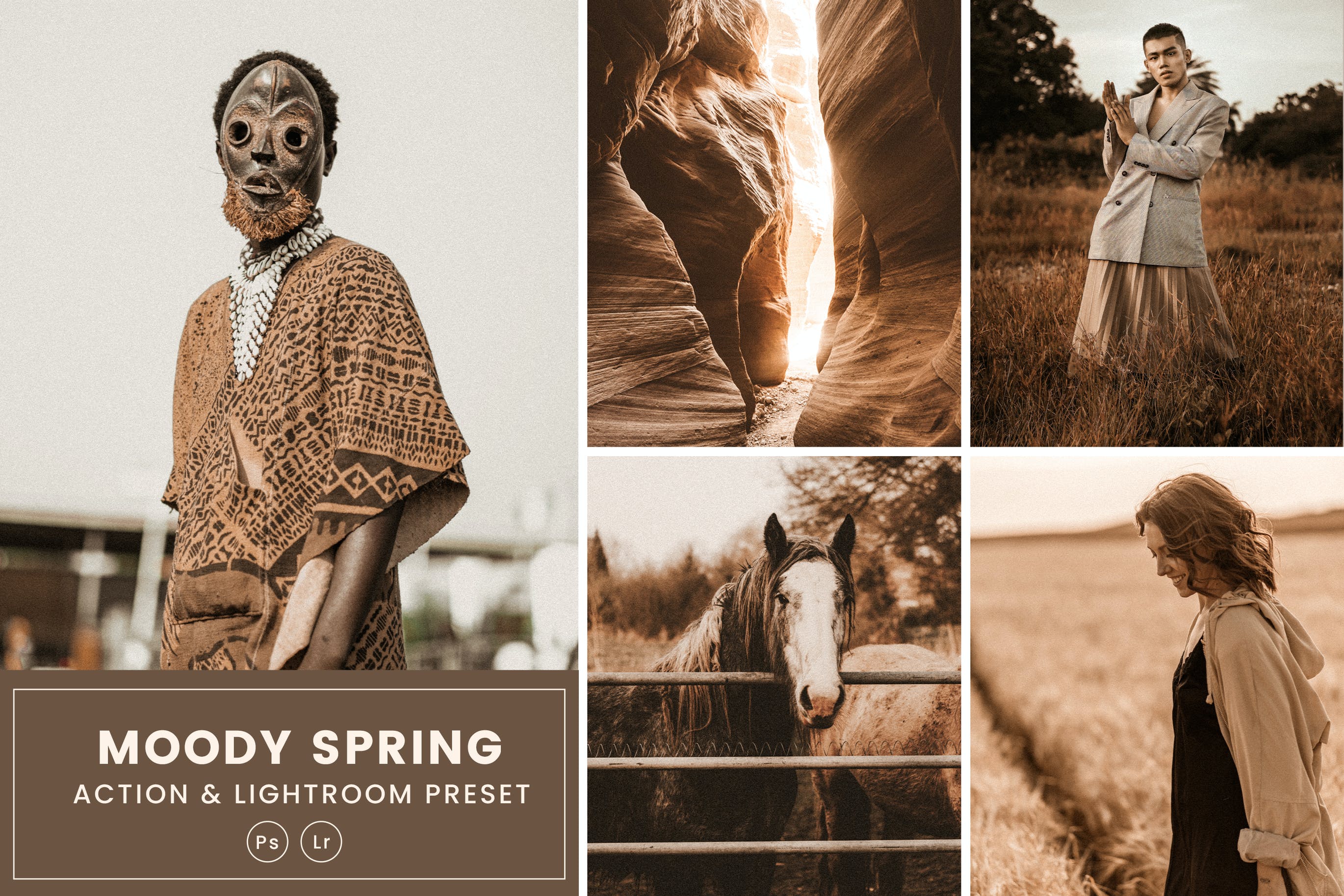 春天图片动作&LR调色滤镜 Moody Spring Action & Lightrom Presets 插件预设 第1张