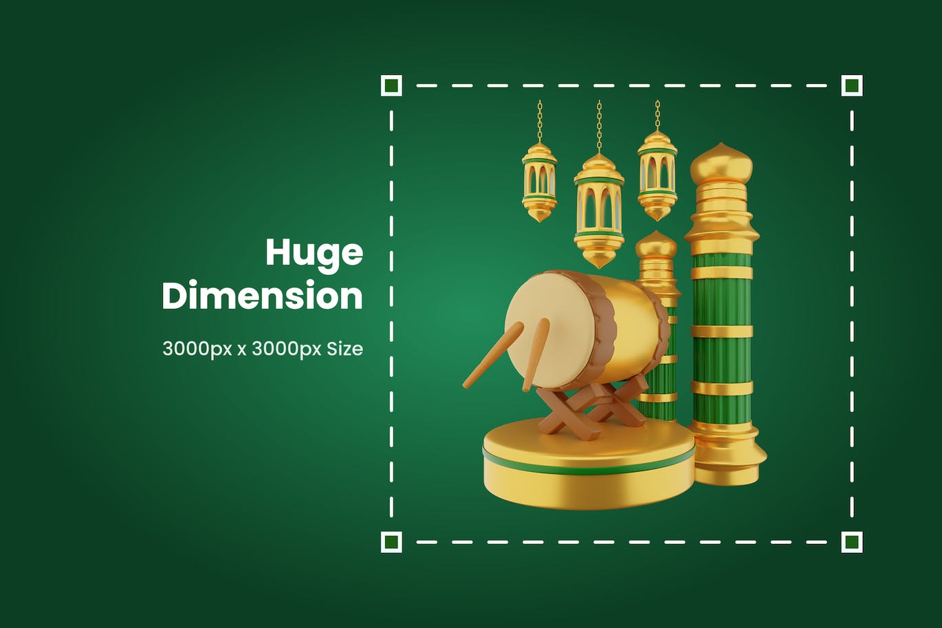 3D斋月开斋节穆巴拉克图标 3D Ramadhan Eid Mubarak Icon 2 图标素材 第3张