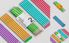 铅笔透明包装样机集 Pencil Packaging Mockup Set