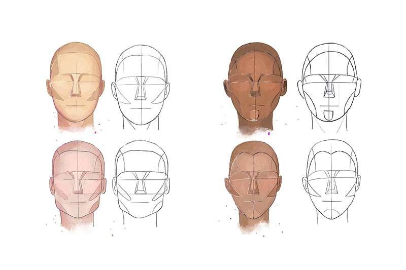 10种男性脸型Procreate线稿笔刷 笔刷资源 第3张