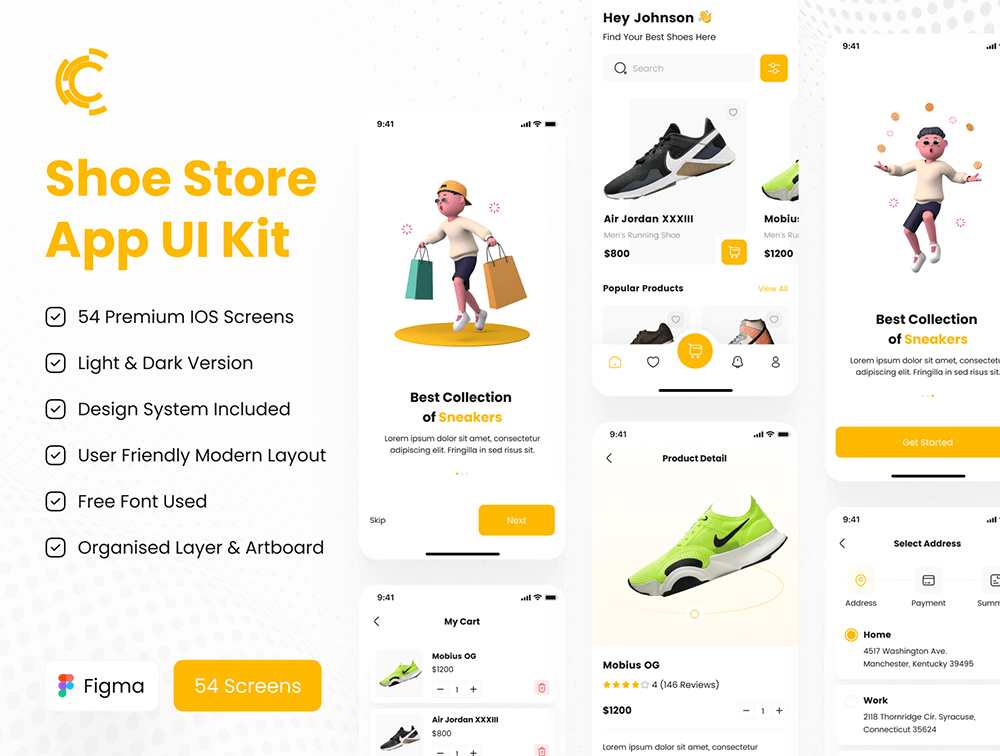 鞋店应用程序iOS UI套件 APP UI 第1张