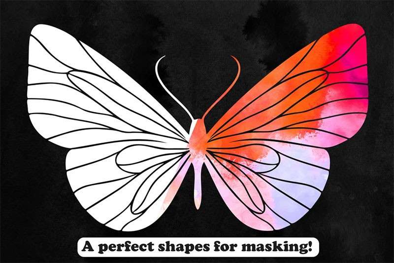 漂亮的蝴蝶剪影图案PS笔刷 笔刷资源 第4张