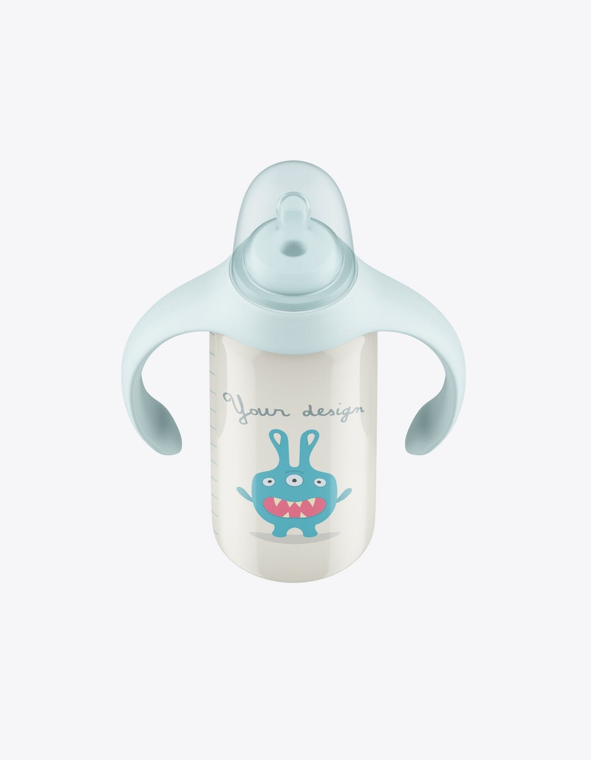 带手柄的婴儿奶瓶样机模板 Baby Bottle with Handles Mockup 样机素材 第3张