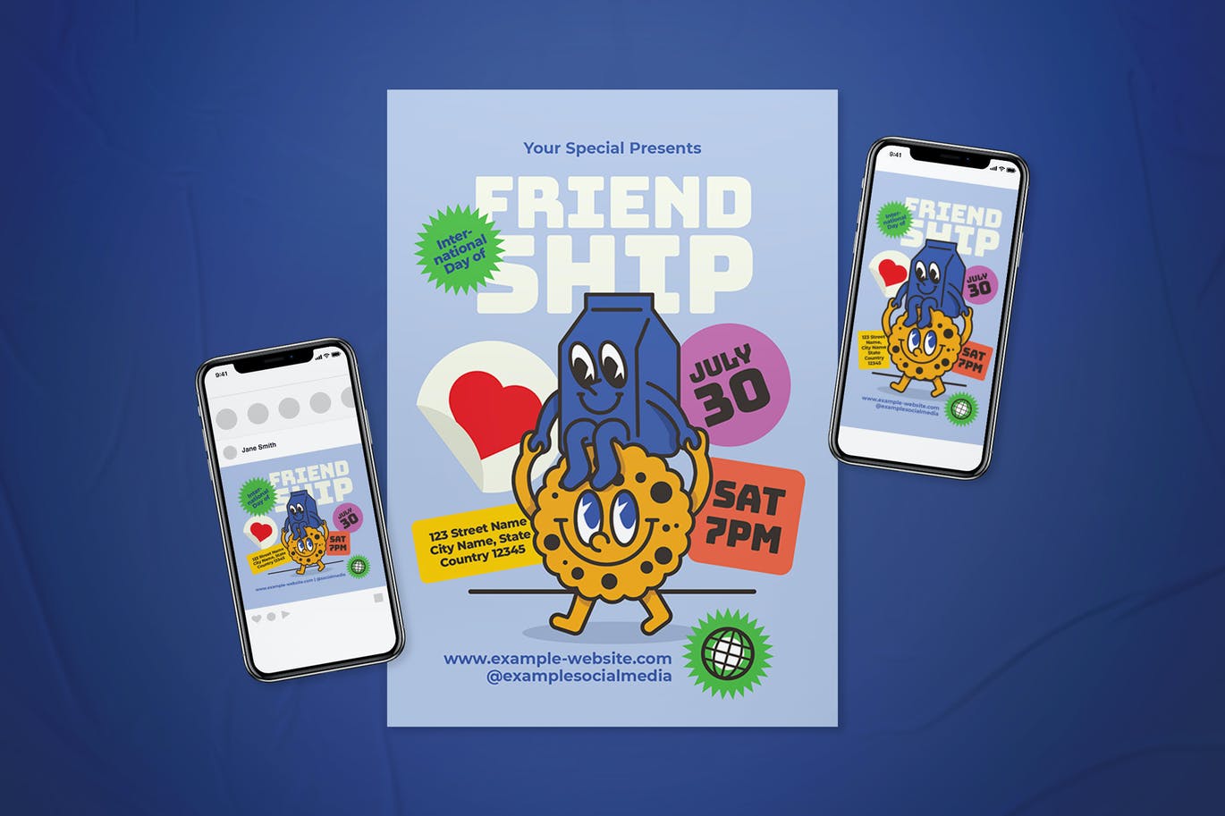 国际友谊日海报素材 International Day of Friendship Flyer Set 设计素材 第2张