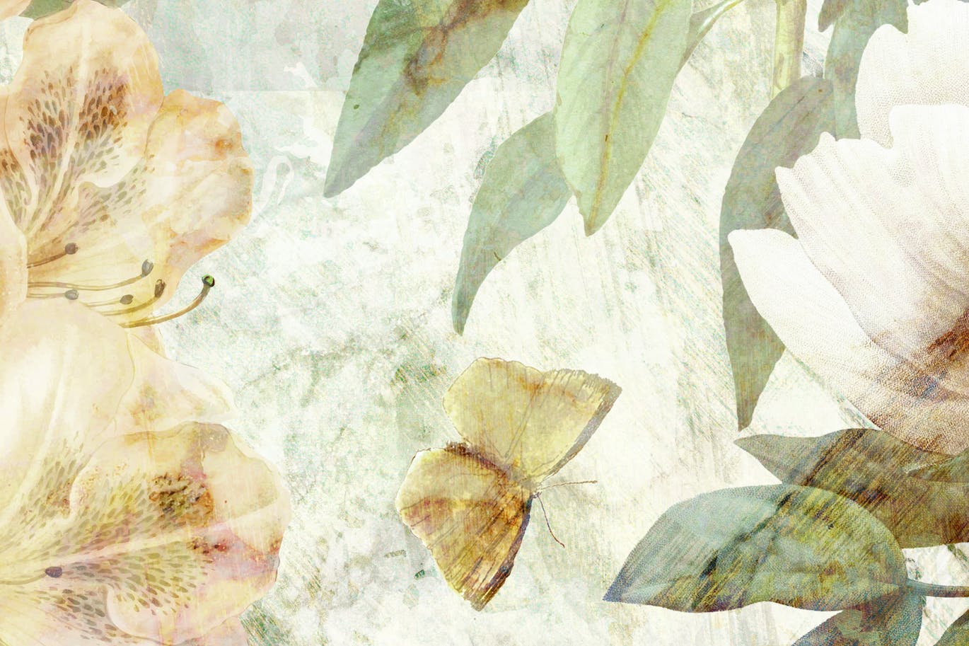 古老壁画花卉图案素材 Old Fresco Flowers 图片素材 第7张