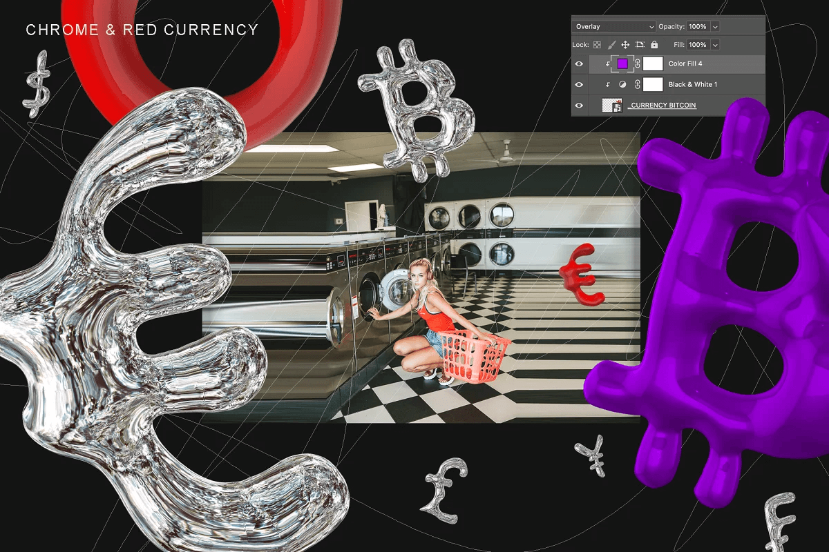 潮流3D虚拟服饰透明金属镀铬铝箔红色气球字母符号形状PNG免抠图 CHROME LATEX 3D 图片素材 第2张