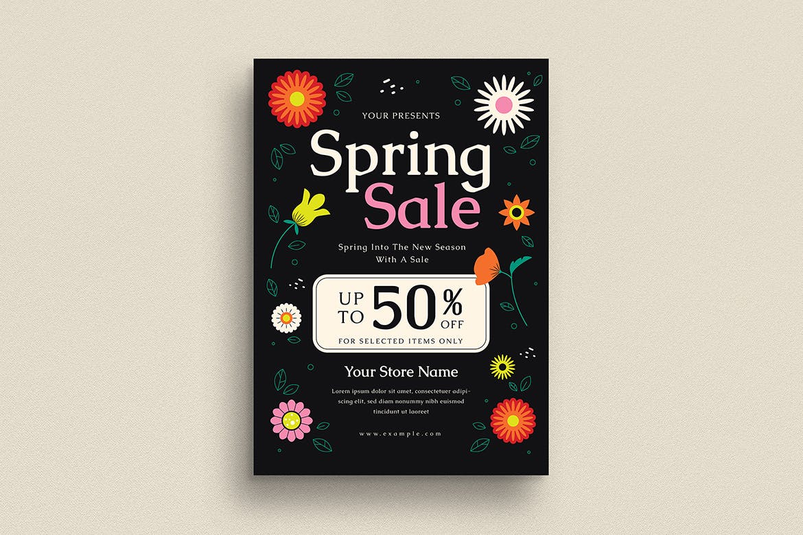 春季促销活动传单设计模板 Spring Sale Event Flyer Set 设计素材 第2张