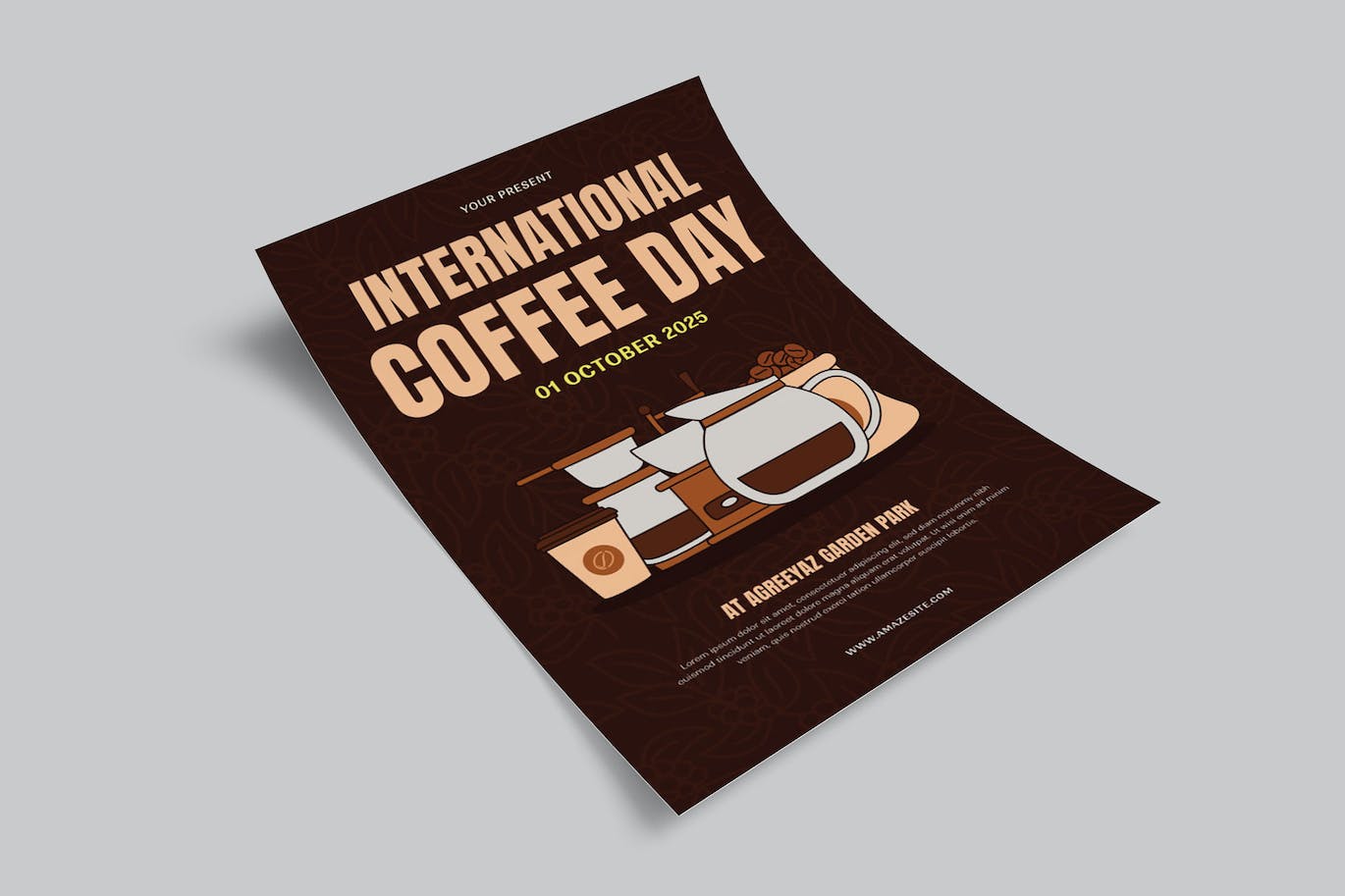咖啡节日宣传单素材 Coffee Day – Flyer Template Set 设计素材 第2张
