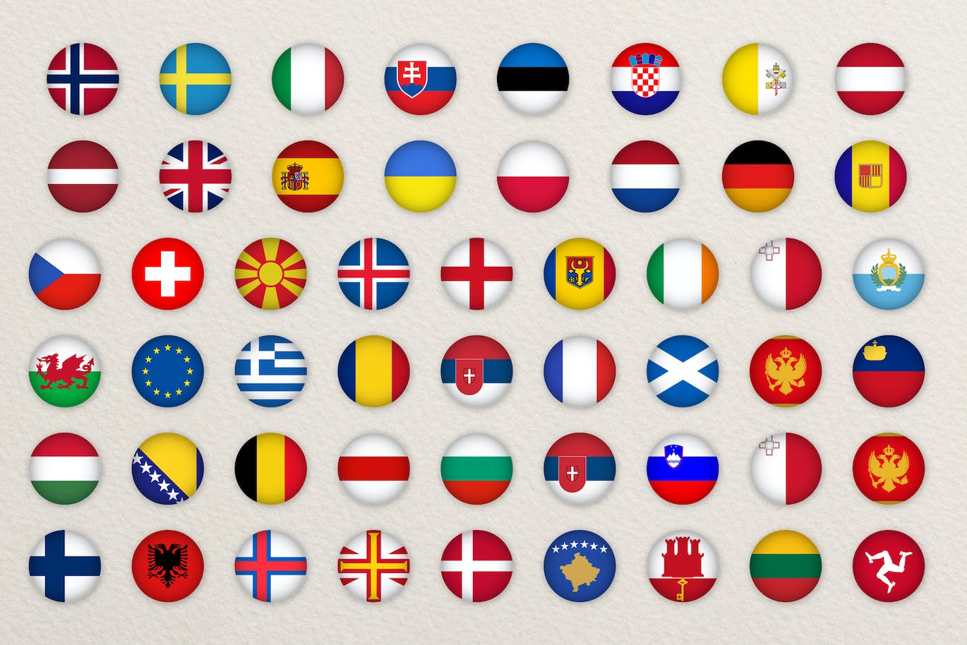 欧洲圆圈国旗系列图标集 Flags Icon Set. Europe Circled Flags Collection 图标素材 第3张