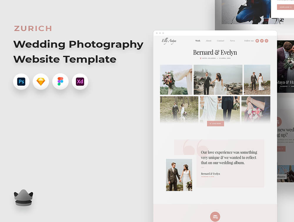 婚纱摄影网站UI设计模板 APP UI 第2张
