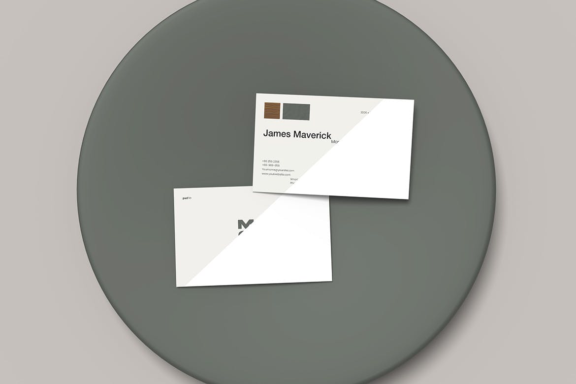 圆盘展示名片VI设计样机模板 Business Card Mockups 样机素材 第3张