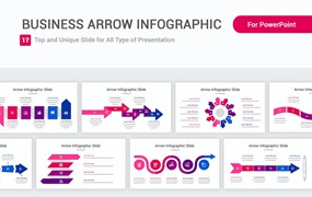 业务箭头信息图表PPT幻灯片模板素材 Business Arrow Infographic PowerPoint Template