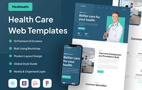 医疗保健网站Web模板