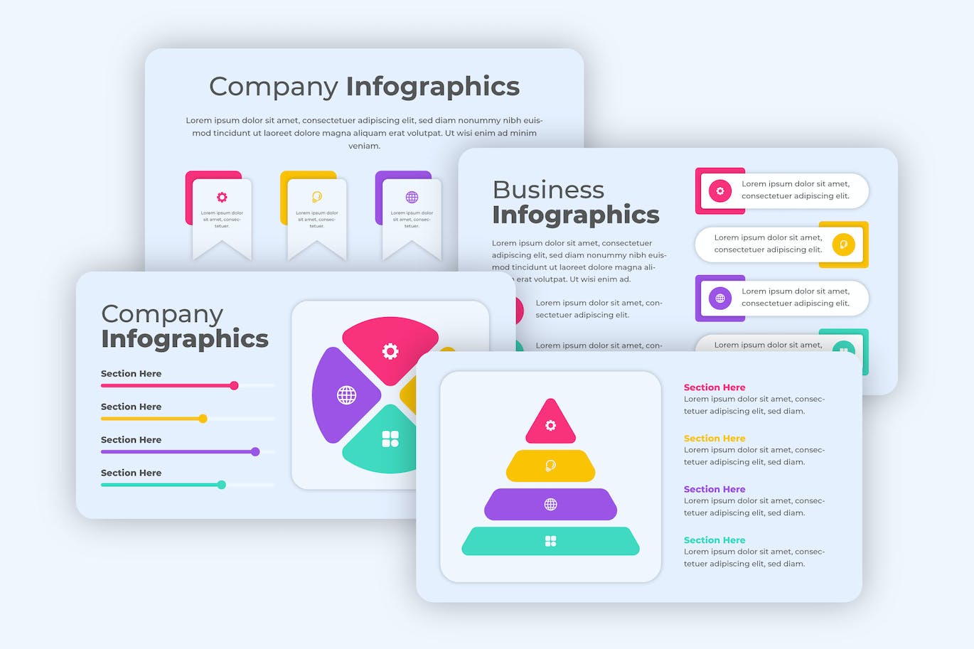 公司业务信息数据图表设计素材 Business Infographics 幻灯图表 第1张