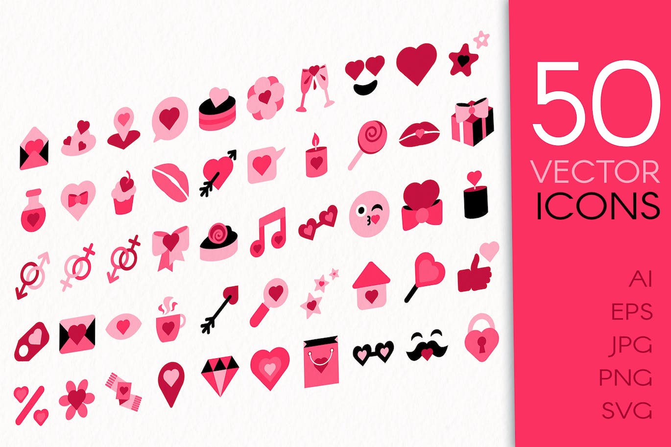 矢量卡通情人节爱情约会图标集 Love Dating Icon Set 图标素材 第1张