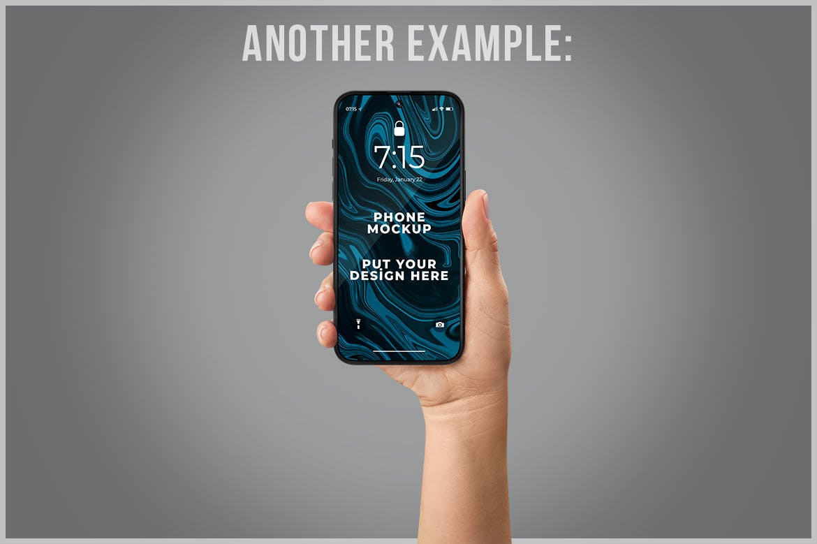 女性手拿智能手机UI展示样机模板 Phone Mockup in Woman Hand Template 样机素材 第3张
