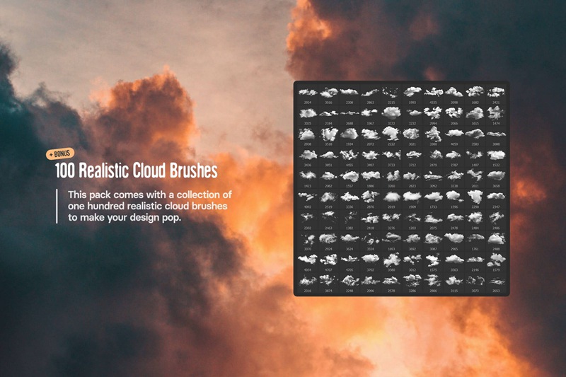高质量超现实主义旷野风品牌广告海报逼真云朵文字图片效果素材 Hyper Cloudy Effect 笔刷资源 第8张