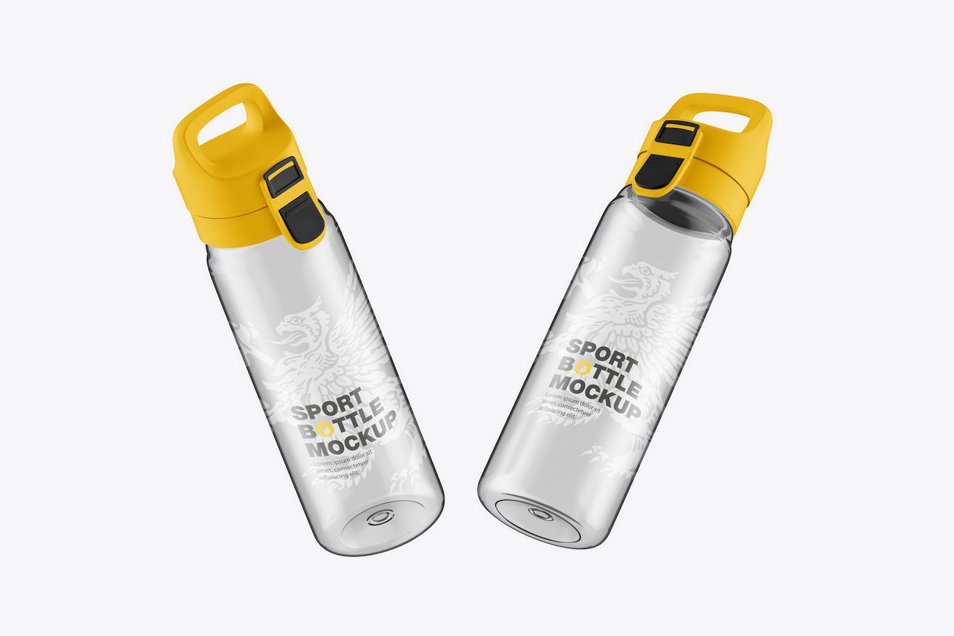 透明塑料运动水瓶设计样机 Sport Bottle Mockup 样机素材 第1张