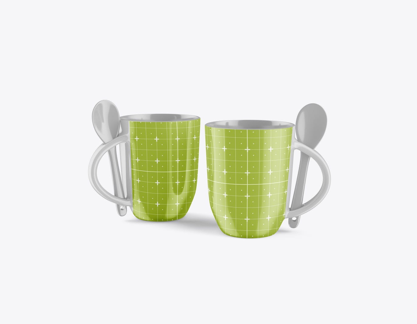带勺子的彩色马克杯杯身设计样机 Colorfull Mug with Spoon Mockup 样机素材 第5张