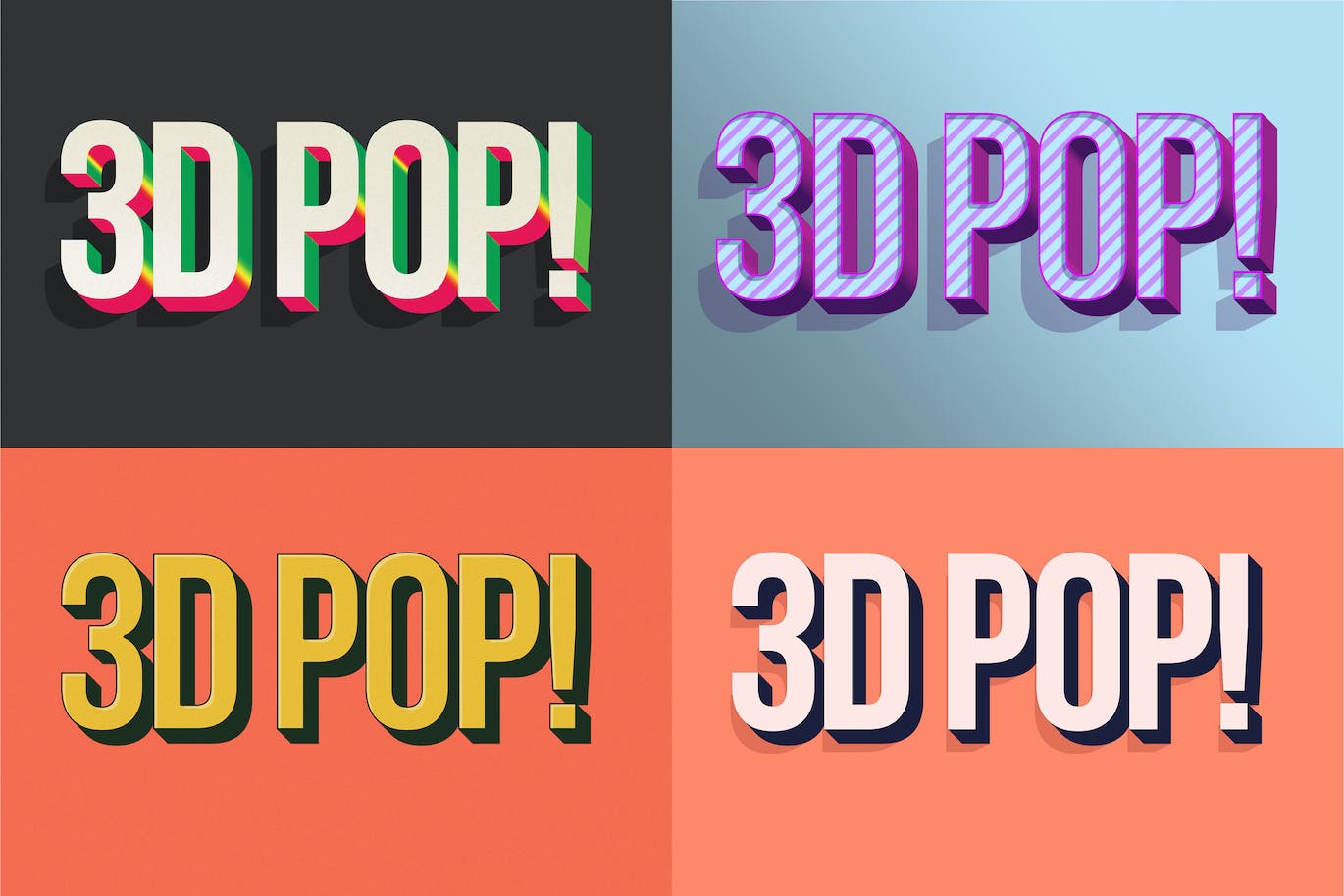 3D立体风格ps文字效果样式v2 3D POP! Photoshop Effects Vol. 2 设计素材 第5张