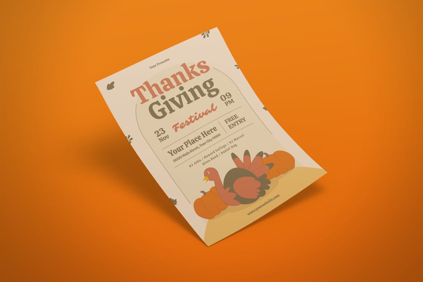感恩节节日海报设计 Thanksgiving Flyer 设计素材 第2张
