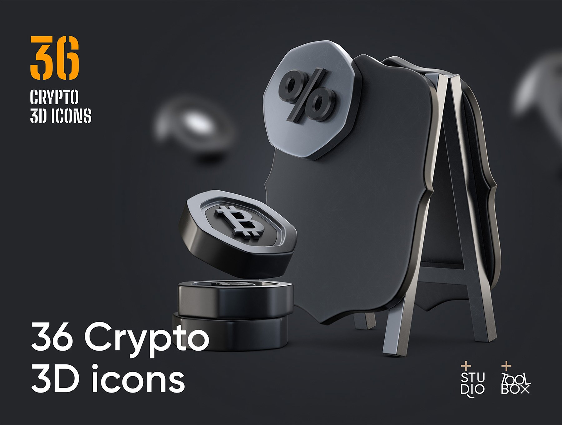 三维渲染加密钱包以太坊比特币虚拟货币主题3D插画图标合辑 36 Crypto 3D icons 图标素材 第2张