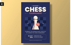 国际象棋比赛海报模板下载 Chess Tournament Flyer Template