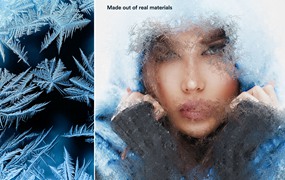 潮流逼真下雨下雪磨砂玻璃模糊图片效果PS动作素材 Hyper Realistic Glass Effects