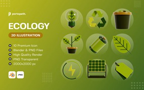 3D环保生态图标 3D Ecology Icon