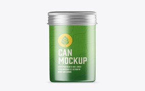 茶叶罐锡罐包装设计样机 Colored Tin Mockup