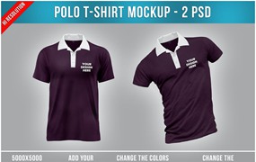 马球T恤Polo衫服装设计样机 Polo T-Shirt Mockup