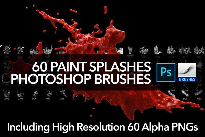 60个油漆飞溅效果Photoshop笔刷 笔刷资源 第1张