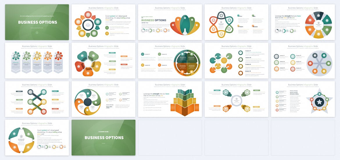 业务选项PPT幻灯片设计模板 Business Options – PowerPoint Infographics Slides 幻灯图表 第2张