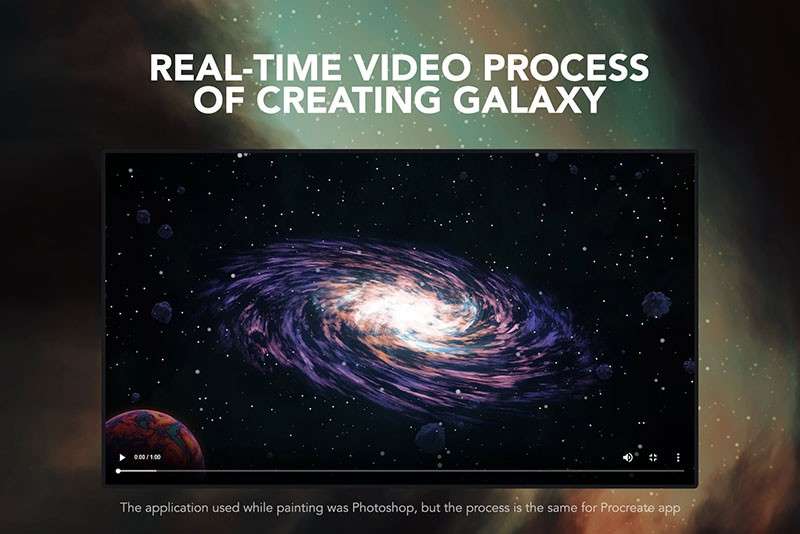 宇宙银河行星主题Procreate和Photoshop笔刷，附演示视频 笔刷资源 第5张
