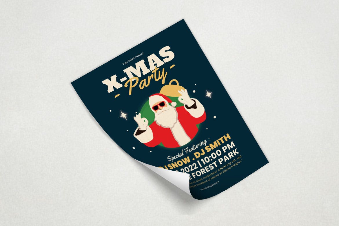 圣诞老人活动海报模板下载 Xmas Flyer Template 设计素材 第3张