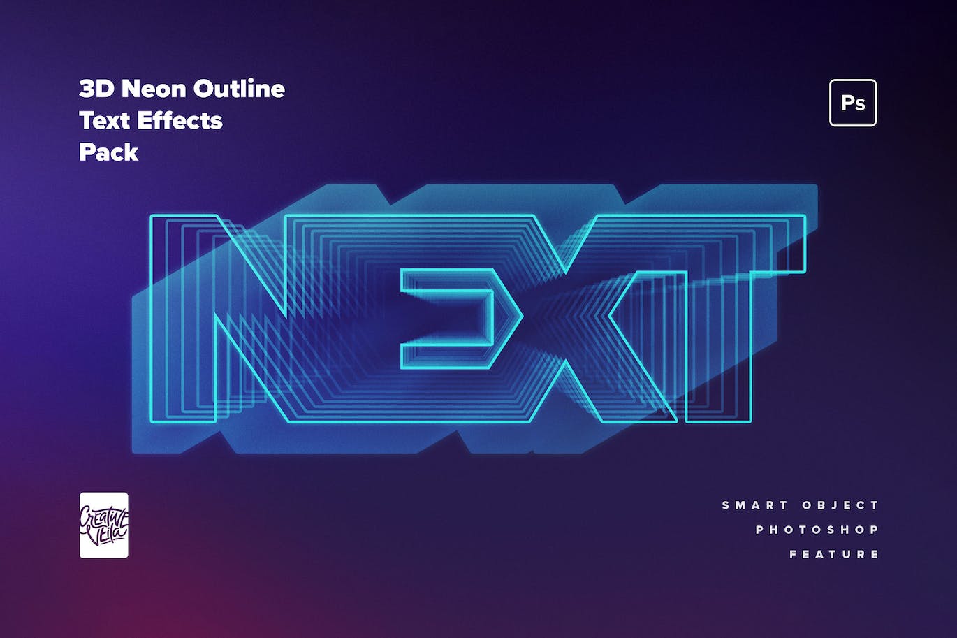 80年代复古未来主义3D霓虹灯文本效果 80s Retro-Futuristic 3D Neon Text Effect 插件预设 第4张