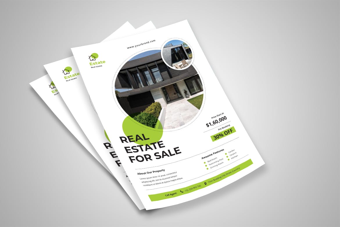 房地产促销宣传单设计 Real Estate Flyer 设计素材 第2张