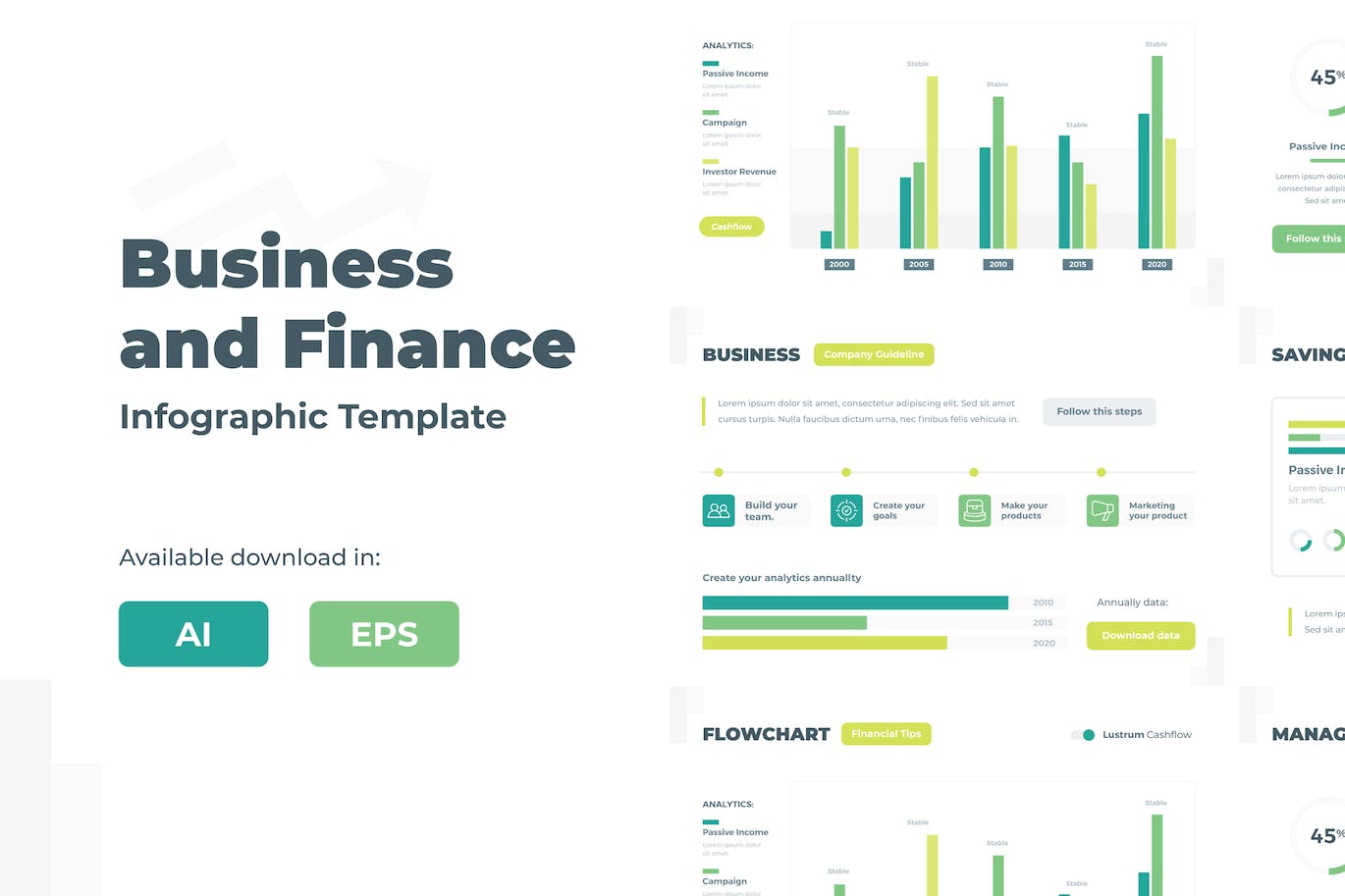 业务和财务信息图表设计模板 Business and Finance Infographic Template 幻灯图表 第1张