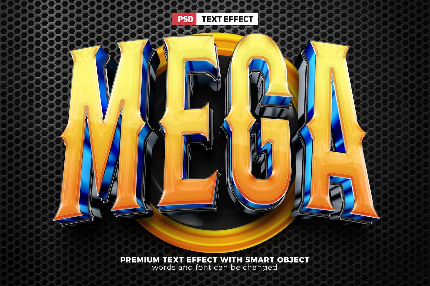 金属感3D文本效果 Super Mega Deal 3D editable text effect 插件预设 第1张