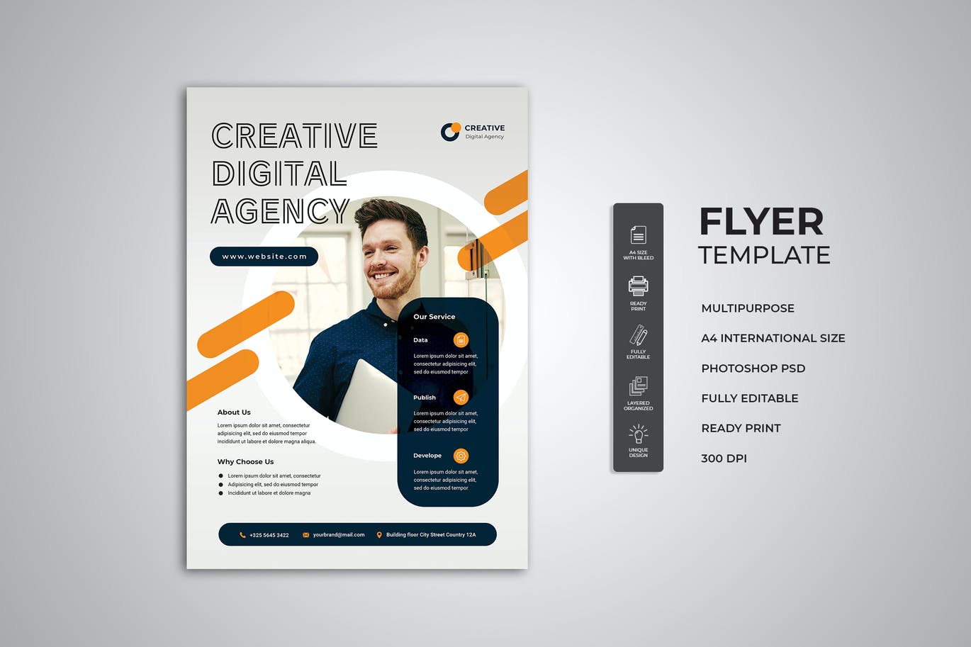 创意数字机构宣传单素材 Creative Digital Agency Flyer 设计素材 第1张