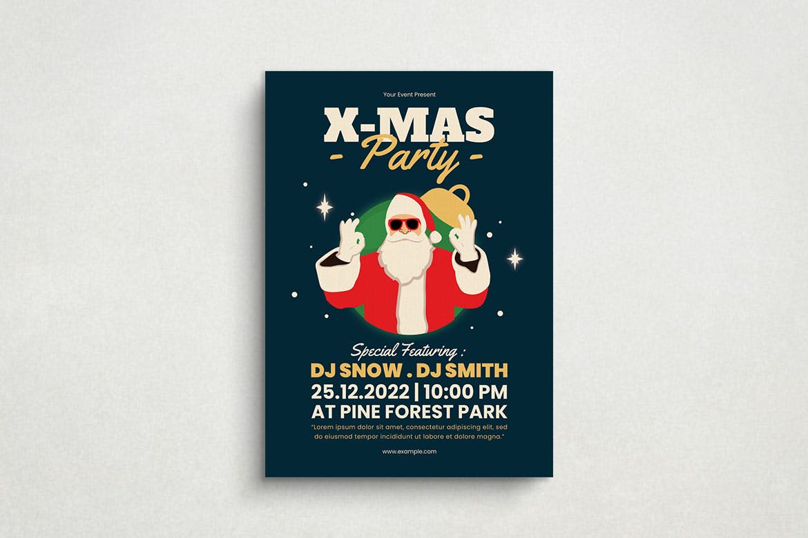 圣诞老人活动海报模板下载 Xmas Flyer Template 设计素材 第2张
