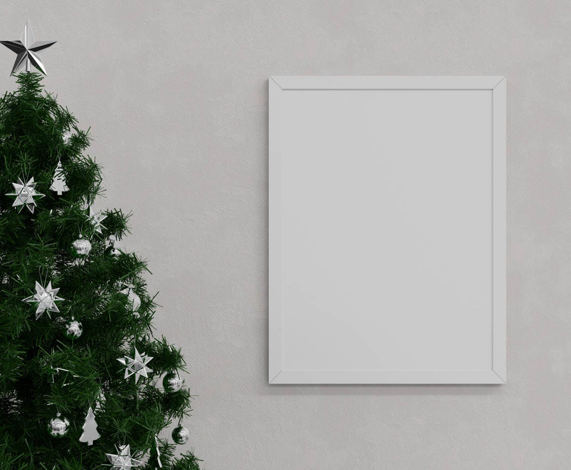 圣诞树画框相框样机模板 Christmas Frame Mockup 样机素材 第4张