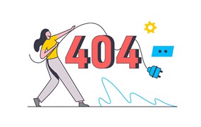 404错误概念扁平线条插画 404 Error Flat Line Concept