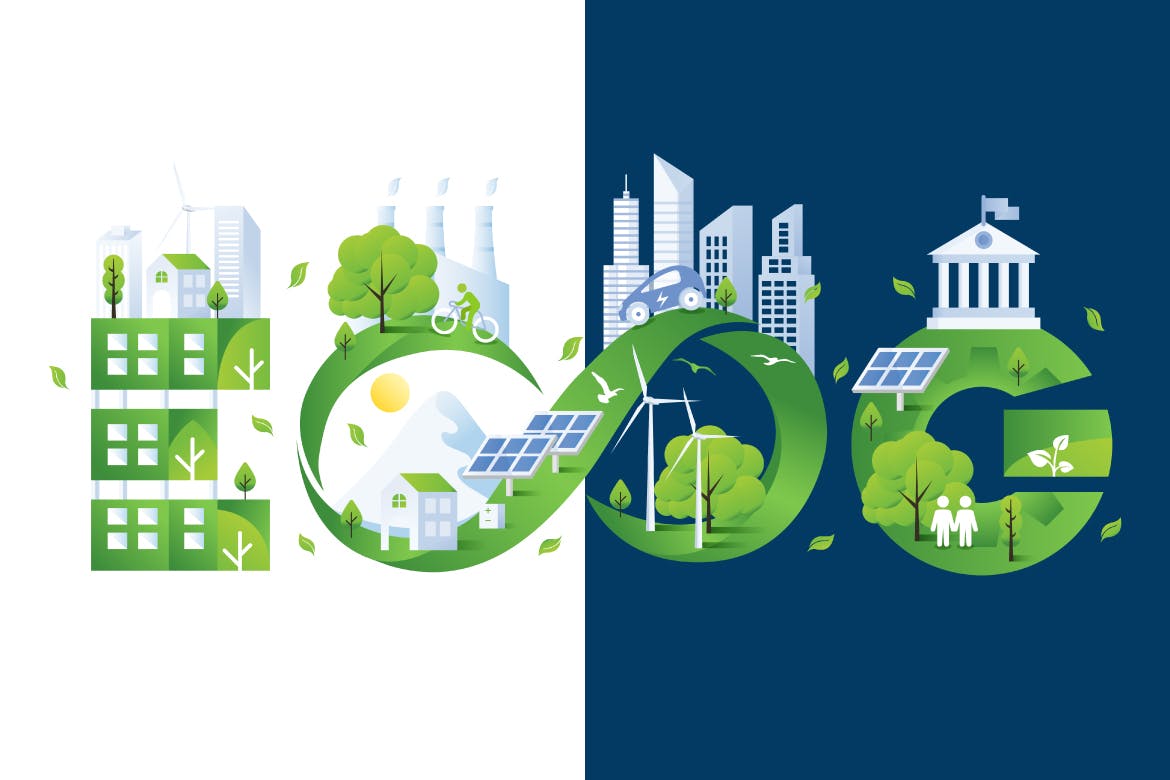 可持续发展概念ESG绿色环保插画 Sustainable ESG Green Illustration 图片素材 第3张