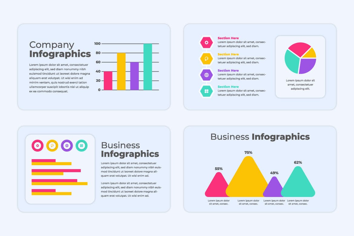 商业统计信息数据图表设计素材 Business Infographics 幻灯图表 第2张