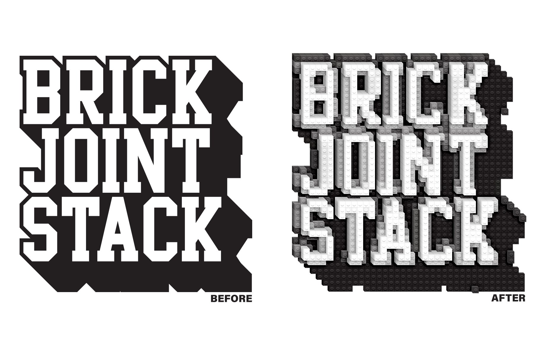 高质量复古乐高几何马赛克风格创意3D积木效果PS动作素材 BrickJoint Effect Action 插件预设 第2张