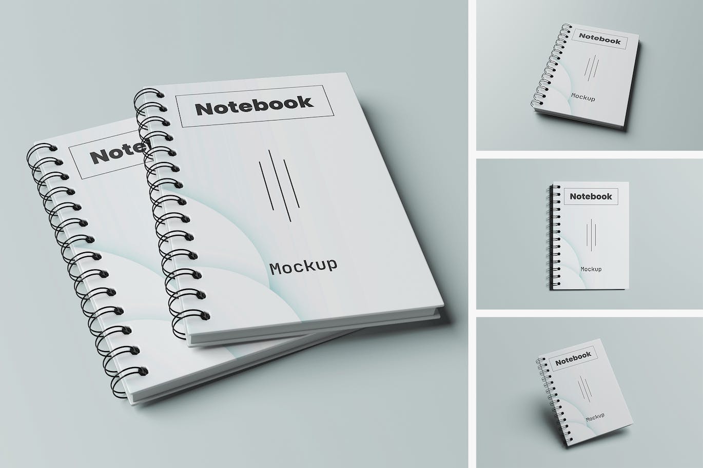 螺旋线圈本笔记本封面设计样机 Note Book Mockup 样机素材 第1张