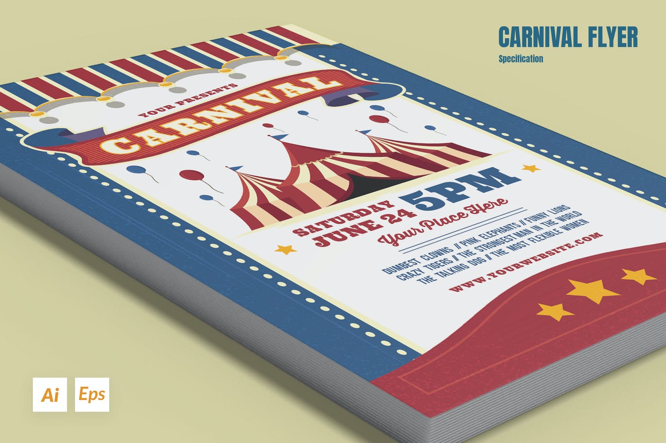狂欢嘉年华宣传单模板 Carnival Flyer 设计素材 第1张