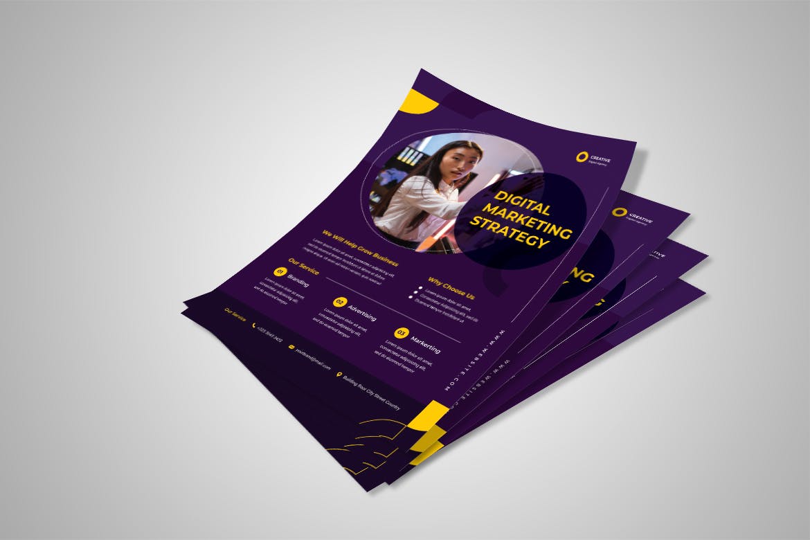 数字营销策略宣传单模板 Digital Marketing Strategy Flyer 设计素材 第3张